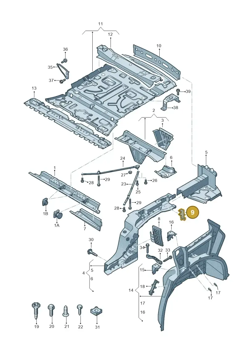 4M0806101A — Audi Q7 qu. 3.0 TDI (2015-2019) diagram 859803000, position 9