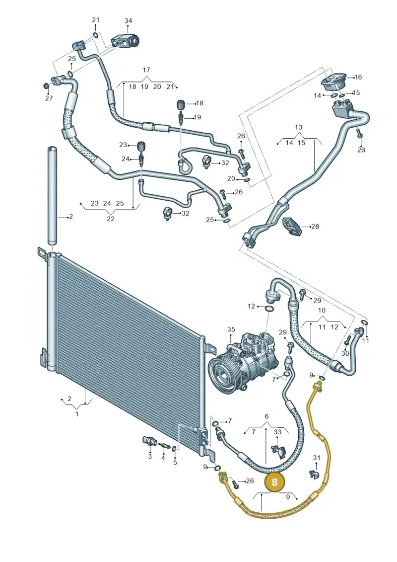4M0816741DA — Audi Q7 qu. 3.0 TDI (2015-2019) diagram 859260400, position 8