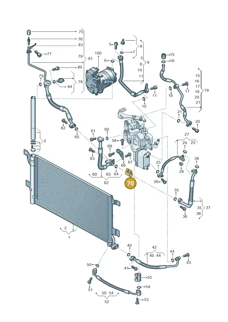 4M0816806 — Audi A6 2.0 (2018-) diagram 435260700, position 70