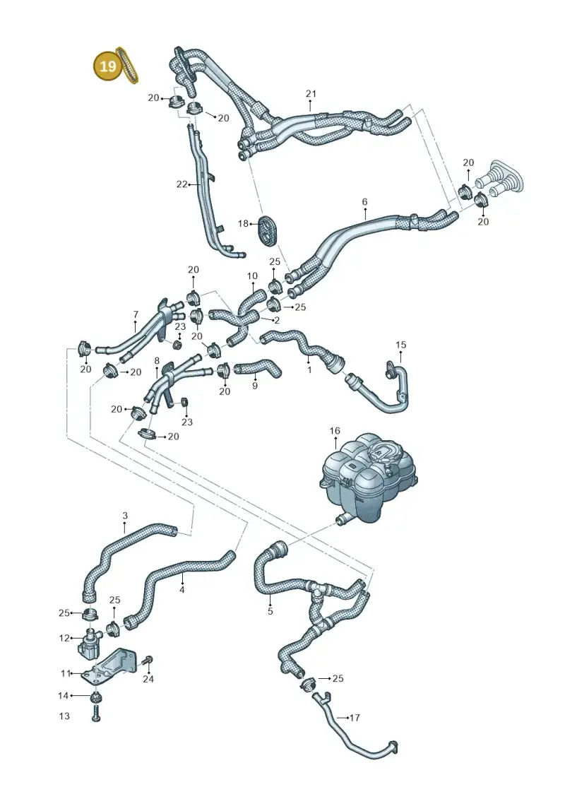4M0819345B — Audi Q8 Quattro 3,0 (2018-) diagram 859819450, position 19