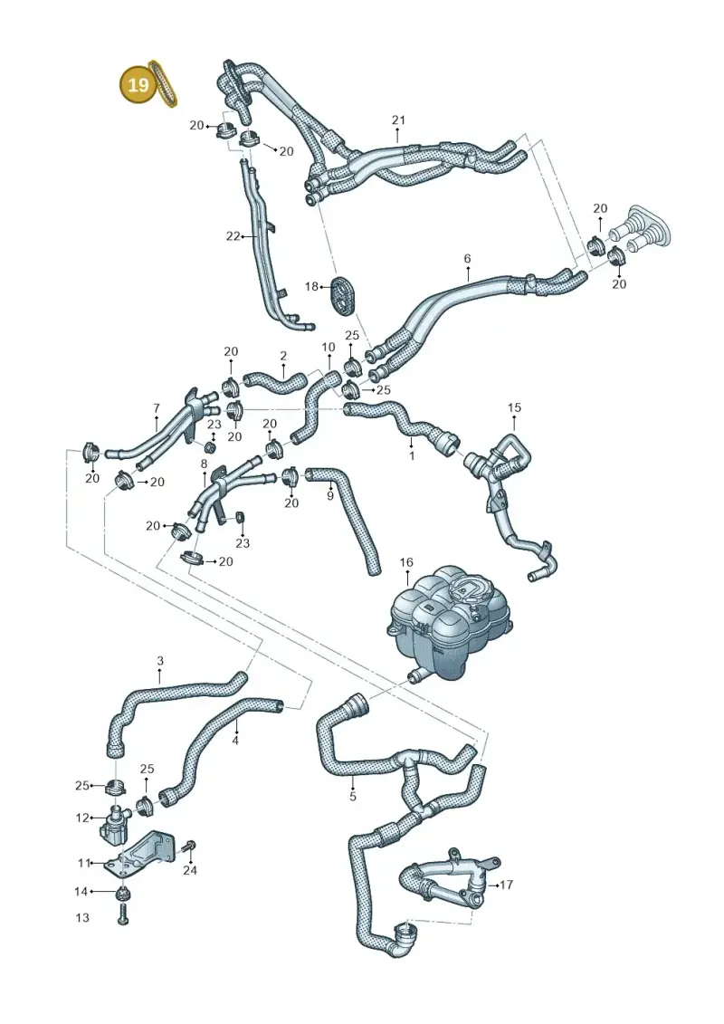 4M0819345B — Audi Q8 Quattro 3,0 (2018-) diagram 859819470, position 19
