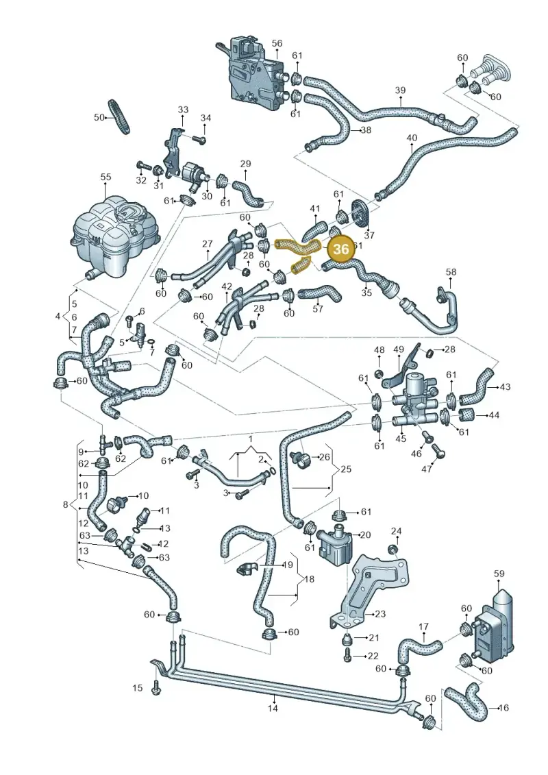 4M0819373AH — Audi Q7 qu. 3.0 TDI (2015-2019) diagram 859819460, position 36