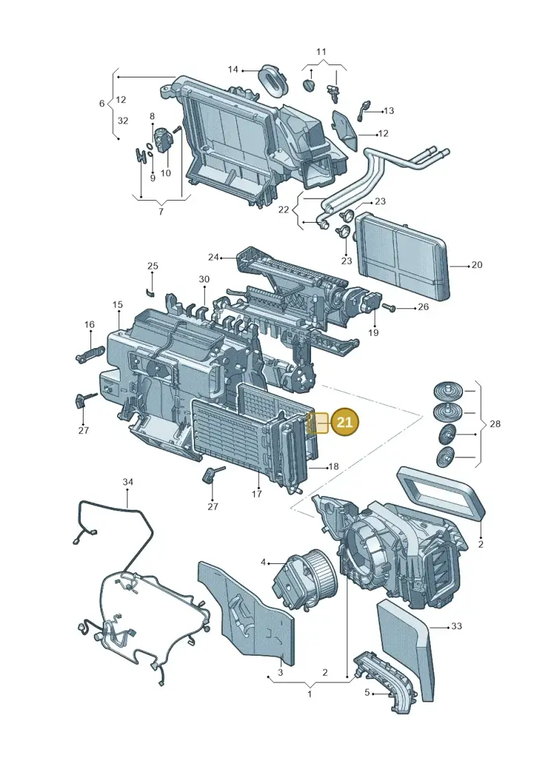 4M0819593 — Audi A4L 2.0 (2016-) diagram 216820210, position 21
