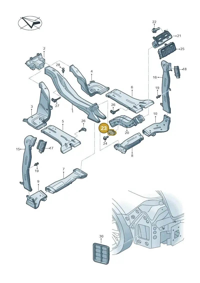 4M0820511A — Audi Q8 e-tron (2018-2020) diagram 586819200, position 23