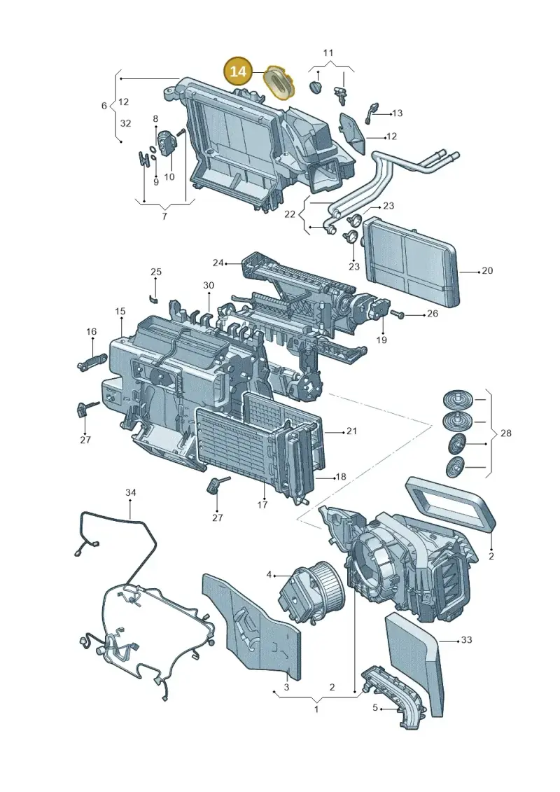 4M0820751 — Audi A4L 2.0 (2016-) diagram 216820210, position 14