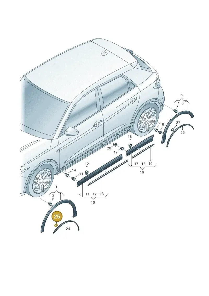 4M0853582 — Audi Q3 quattro (2018-2019) diagram 597853100, position 25
