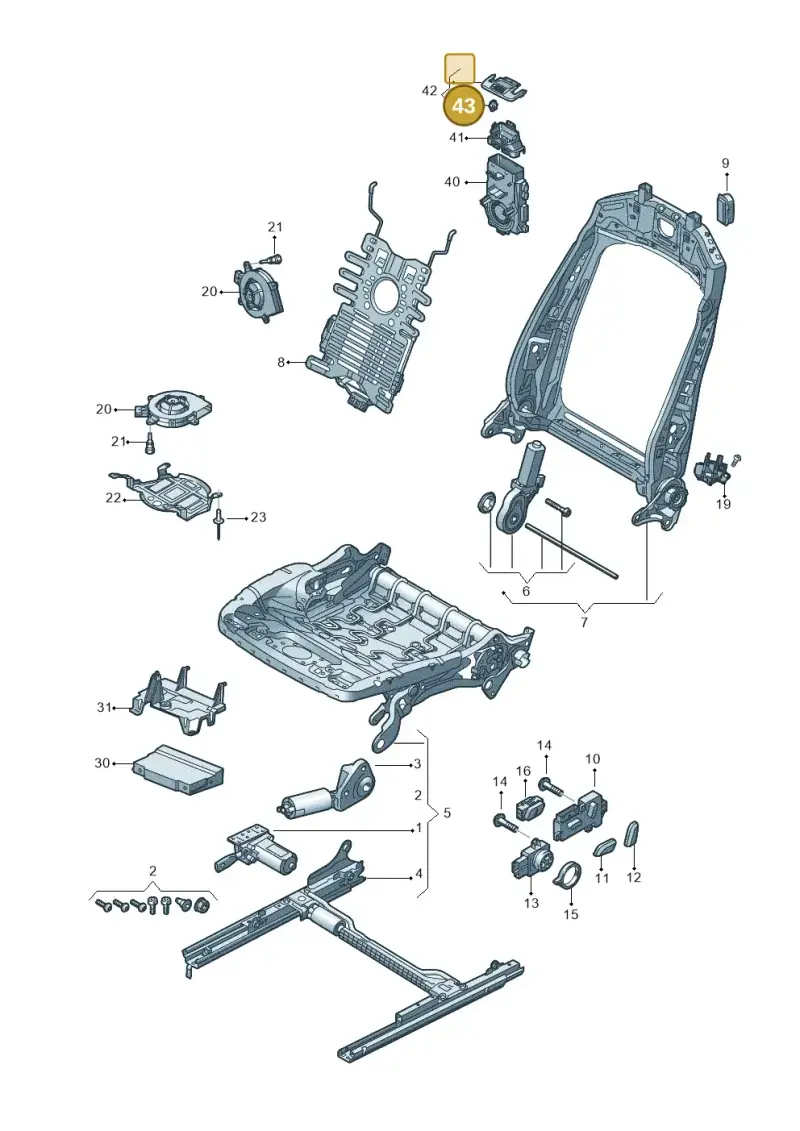4M0858137 — Audi A5 Cabriolet (2016-2025) diagram 848959200, position 43