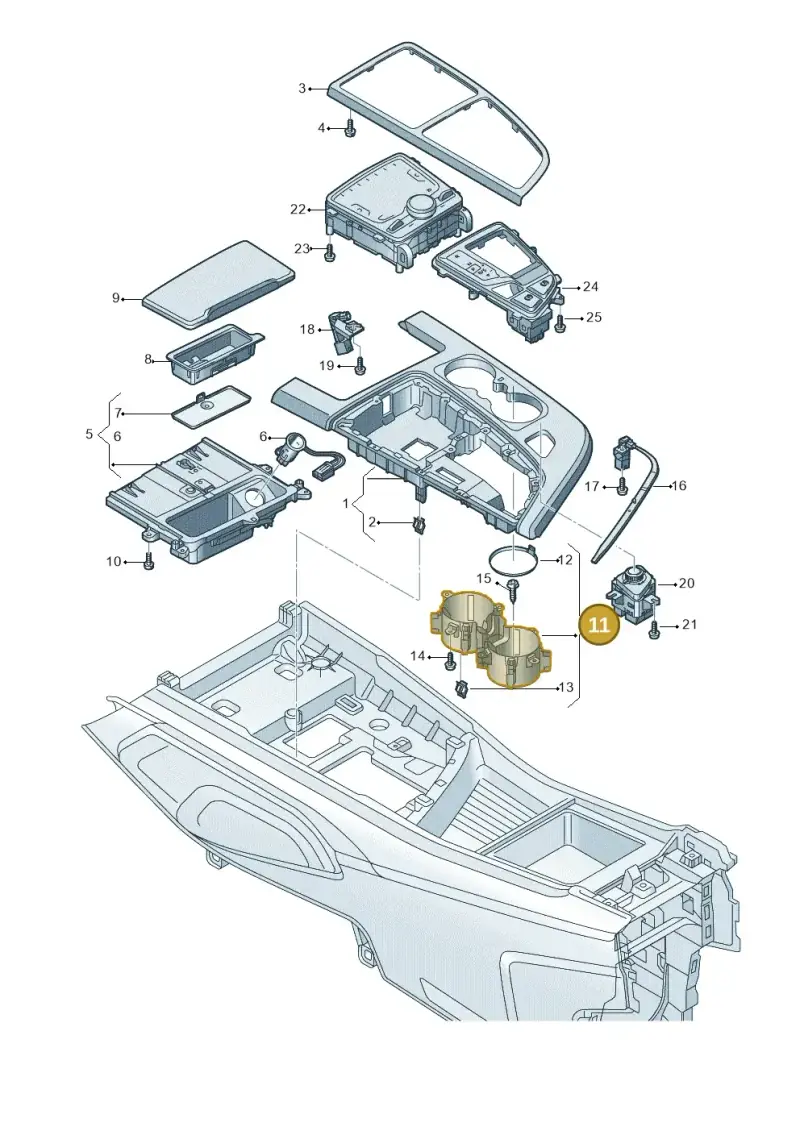 4M08625346PS — Audi Q7 qu. 3.0 TDI (2015-2019) diagram 859863520, position 11