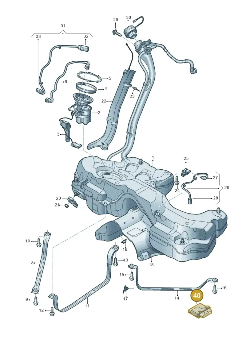 4M0906093M — Audi RS5 Sportback (2017-2025) diagram 847201150, position 40