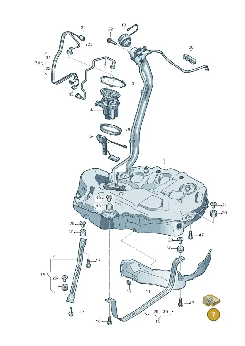 4M0906093N — Audi A5 Sportback (2016-2025) diagram 897201000, position 7