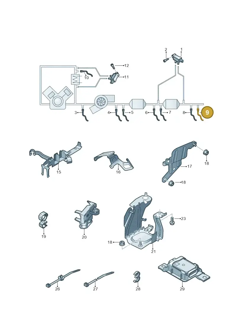 4M0906261P — Audi Q8 (2018-2025) diagram 429906100, position 9