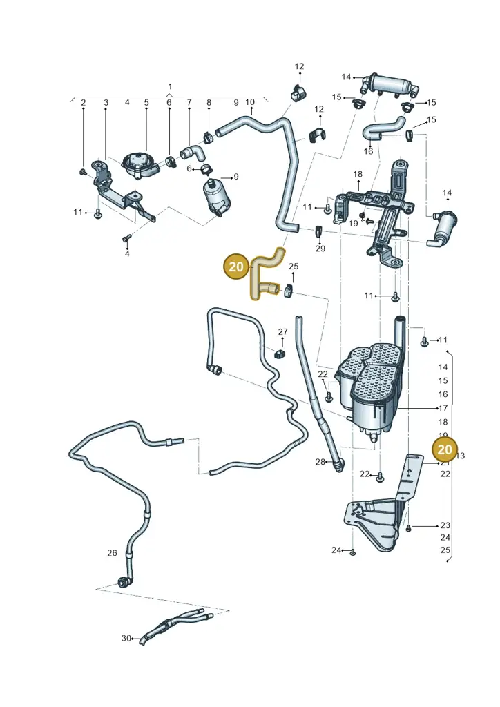 4M0906272F — Audi Q7 qu. 3.0 TDI (2015-2019) diagram 819201700, position 20