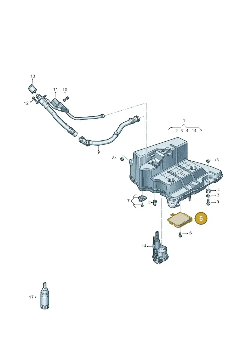 4M0907355H — Audi A5 Cabrio 2.0 (2016-2018) diagram 848201400, position 5