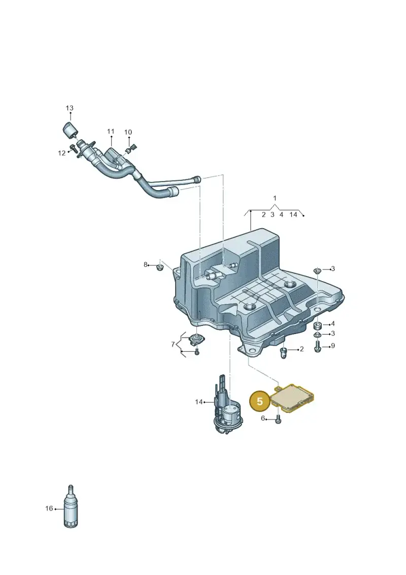 4M0907355H — Audi A5 Sportback (2016-2020) diagram 849201500, position 5