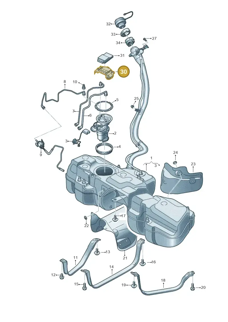 4M0907731 — Audi Q8 Quattro 3,0 (2018-) diagram 429201050, position 30