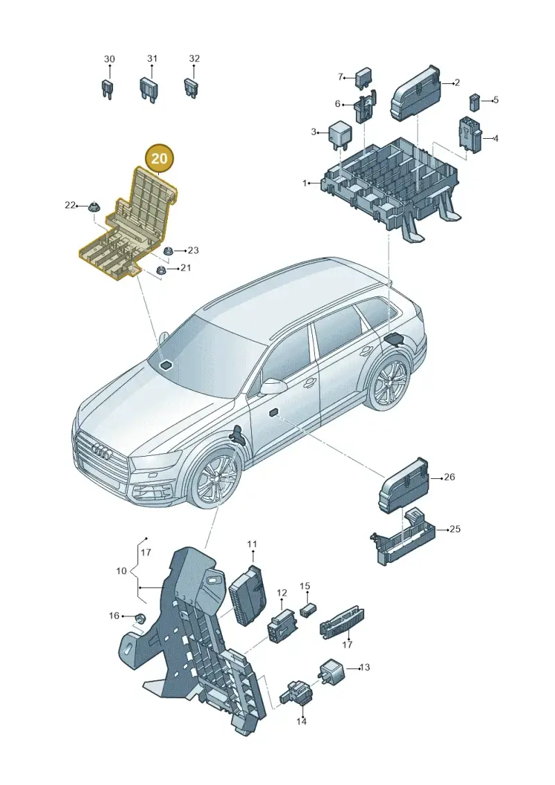 4M0937513A — Audi Q7 qu. 3.0 TDI (2015-2019) diagram 859937000, position 20