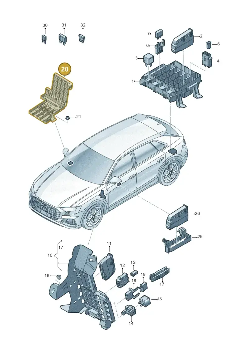 4M0937513A — Audi Q8 Quattro 3,0 (2018-) diagram 429937000, position 20