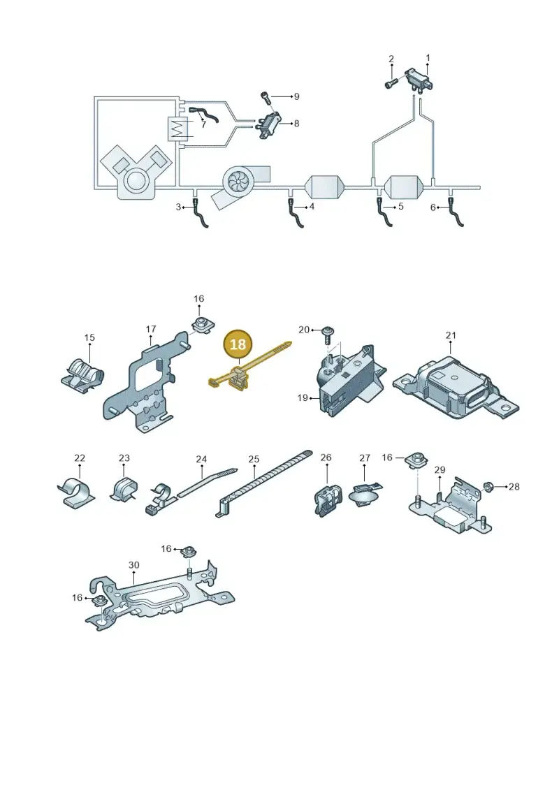 4M0971838A — Audi A5 Sportback (2016-2025) diagram 897906010, position 18