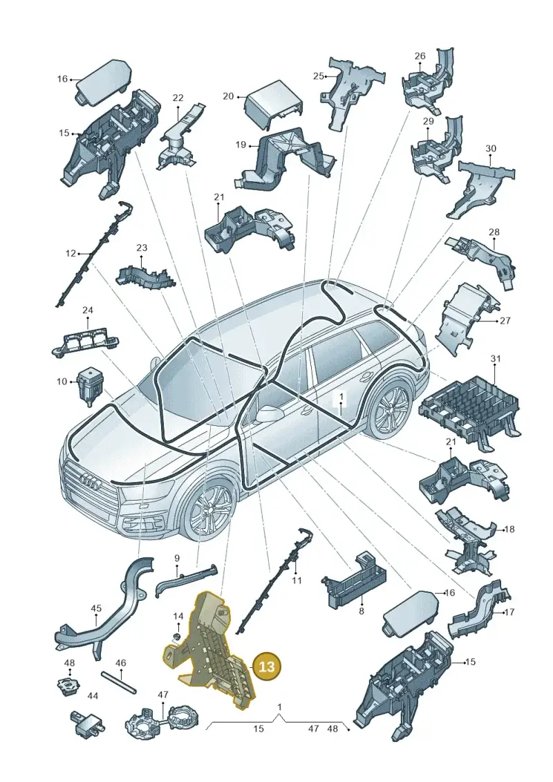4M0971845BR — Audi Q7 qu. 3.0 TDI (2015-2019) diagram 859971080, position 13