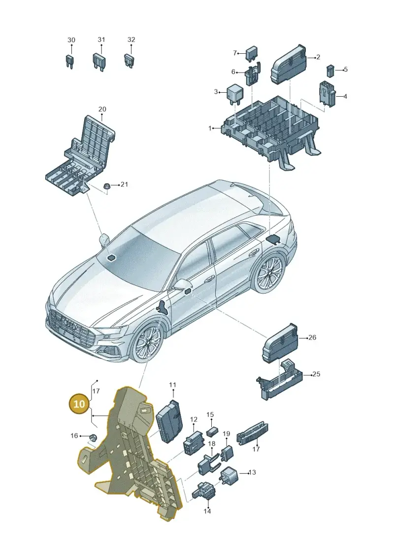 4M0971845DA — Audi RS Q8 (2019-2025) diagram 429937000, position 10