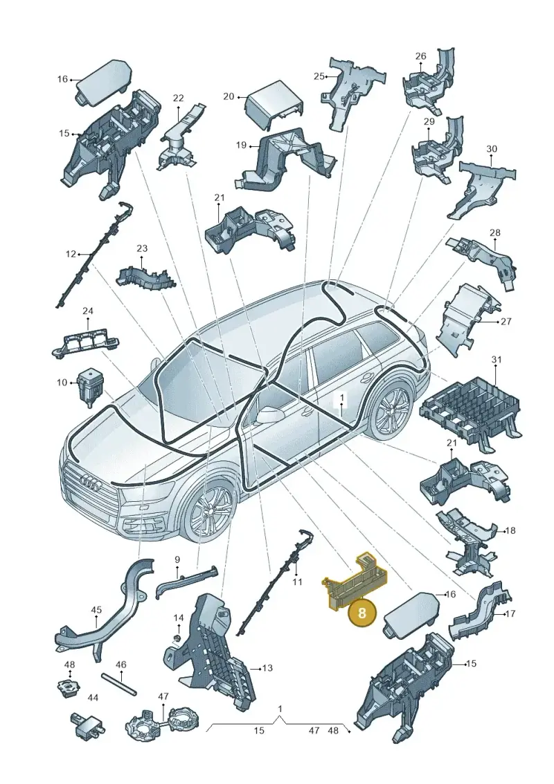 4M0971845N — Audi Q7 qu. 3.0 TDI (2015-2019) diagram 859971080, position 8