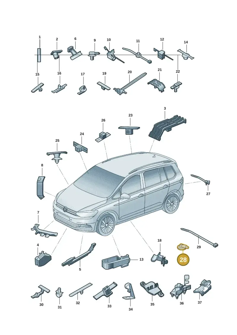 4M0971871Q — Volkswagen Viloran (2021-2022) diagram 30d971810, position 28