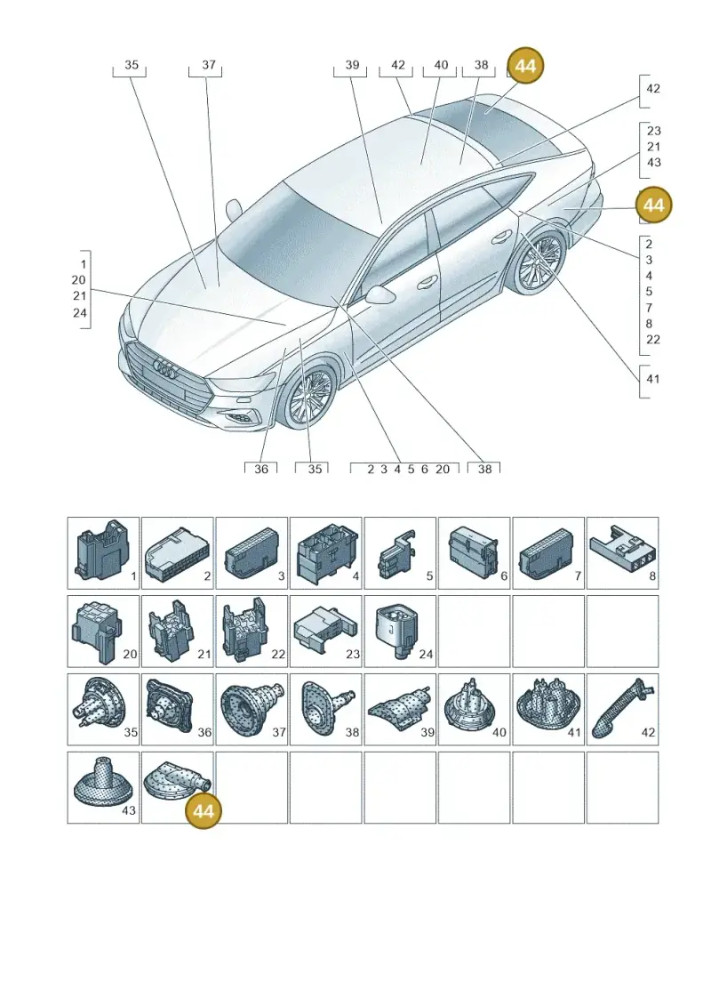4M0971871Q — Audi RS7 Sportback (2019-2025) diagram 435971810, position 44