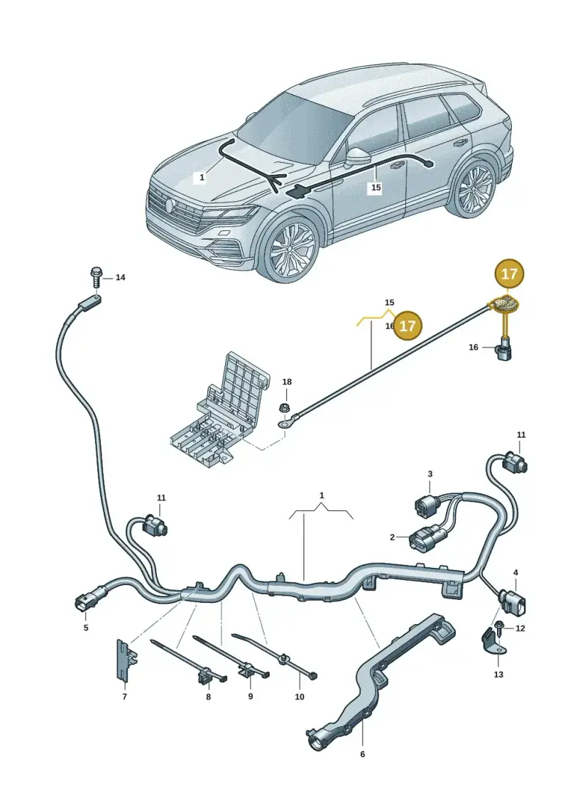 4M0971871Q — Volkswagen Touareg (2017-2025) diagram 439971075, position 17