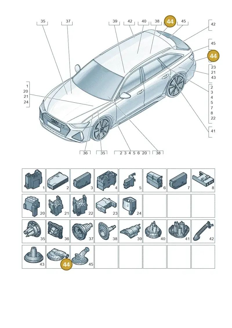 4M0971871Q — Audi RS6 Avant (2019-2025) diagram 537971810, position 44