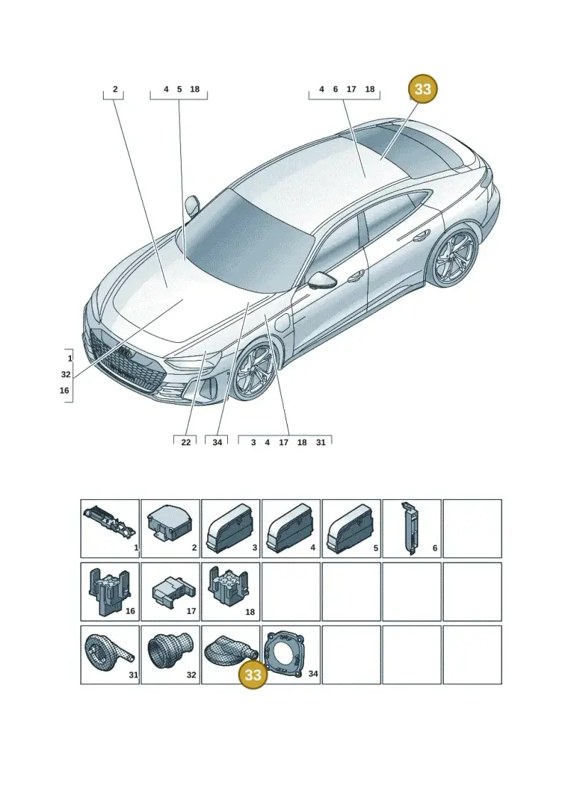 4M0971871Q — Audi RS e-tron GT (2020-2025) diagram 4j1971810, position 33
