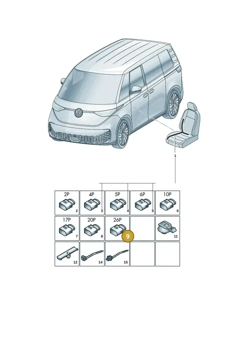 4M0972726 — Volkswagen ID. Buzz (2022-2025) diagram 15a972250, position 9