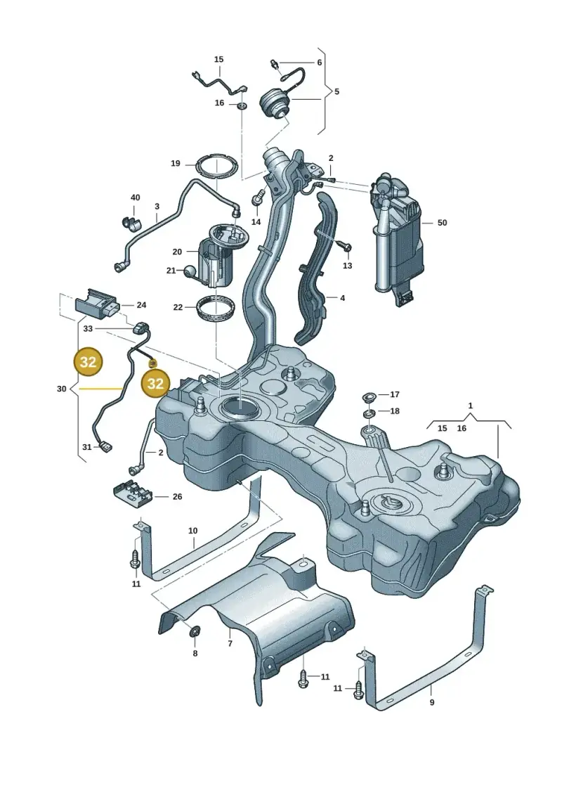 4M0973724 — Audi A3 Sportback (2019-2025) diagram 596201173, position 32