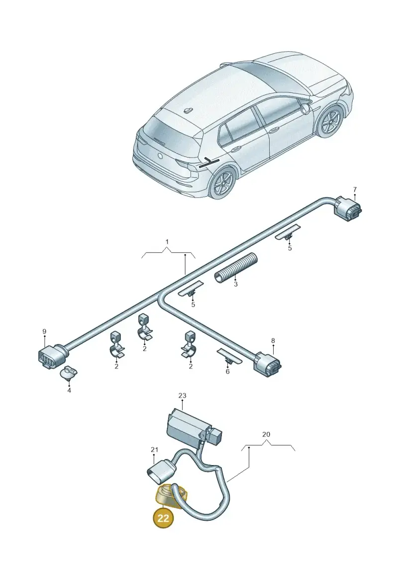 4M0973724 — Volkswagen Golf (2019-2025) diagram 5h0972050, position 22