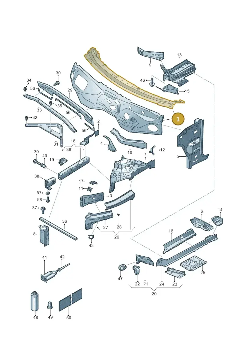 4M1805431L — Volkswagen Touareg (2017-2025) diagram 439805000, position 1