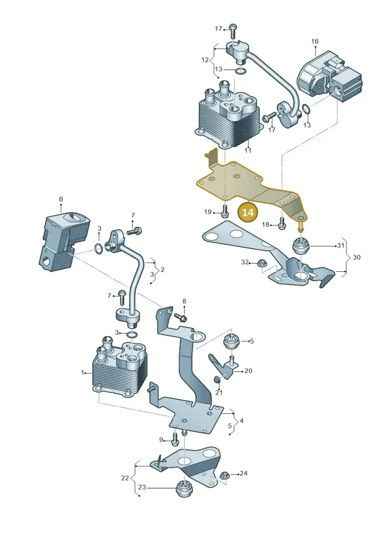 4M2820196D — Audi Q7 qu. 3.0 TDI (2015-2019) diagram 859260500, position 14