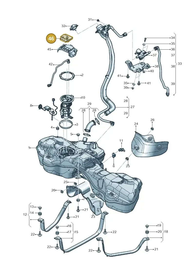 4M4906121B — Audi Q8 (2018-2025) diagram 429201200, position 46