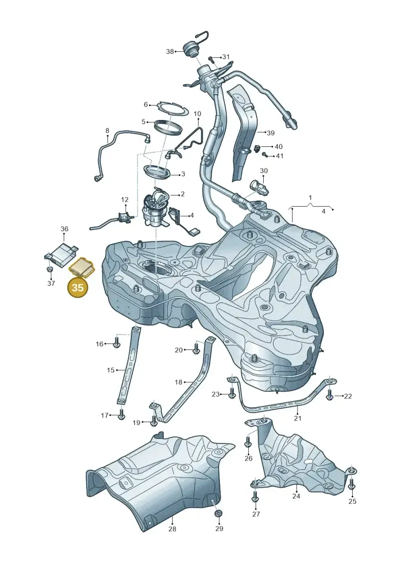 4M4906121B — Audi RS6 Avant (2019-2025) diagram 537201110, position 35