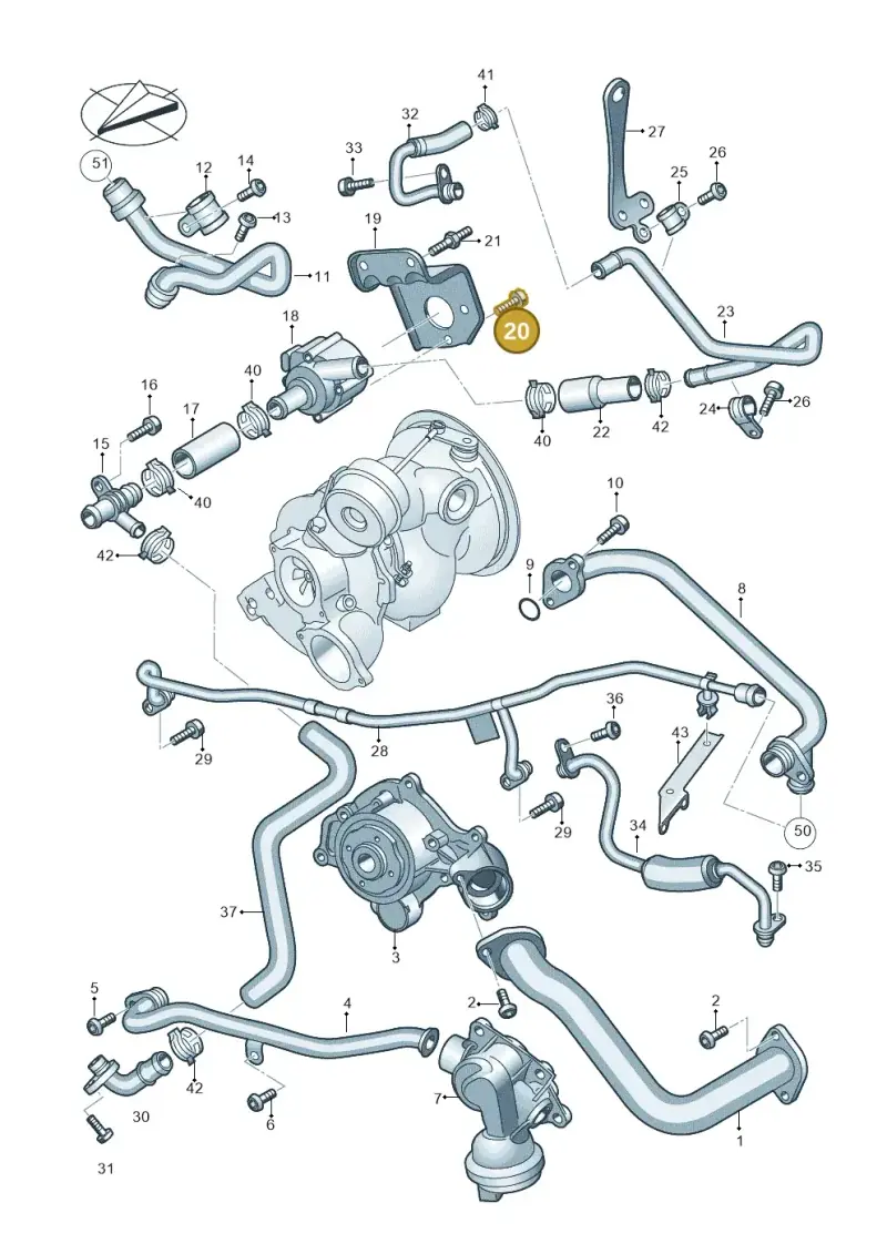 4M8198093 — Audi Q8 Quattro 3,0 (2018-) diagram 429121037, position 20