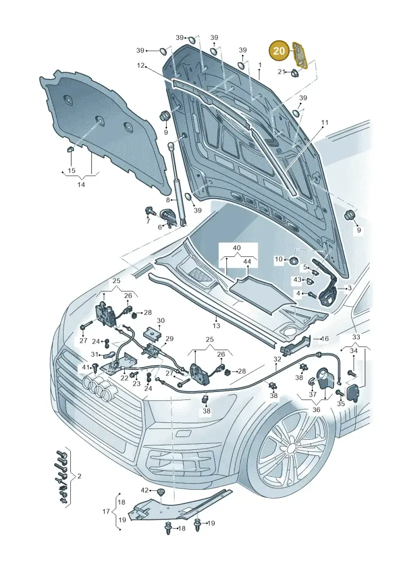 4M8823186E — Audi Q8 (2018-2025) diagram 429823000, position 20