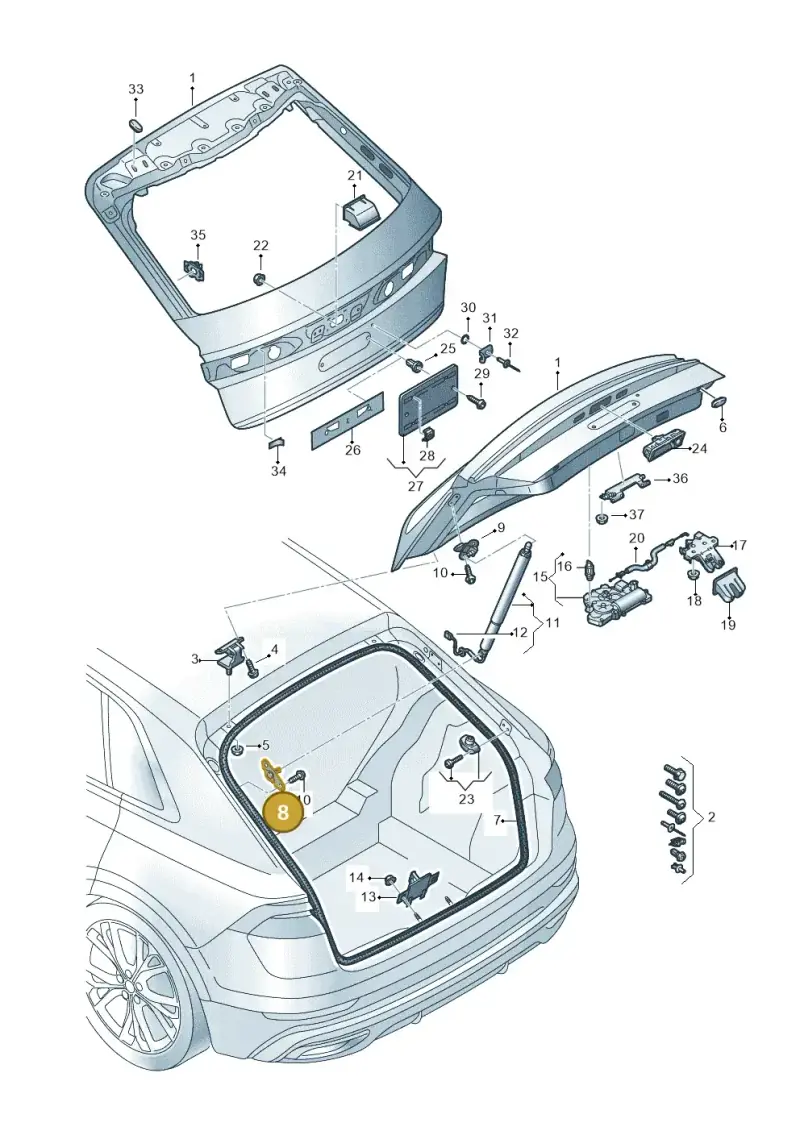 4M8827604 — Audi RS Q8 (2019-2025) diagram 429827000, position 8