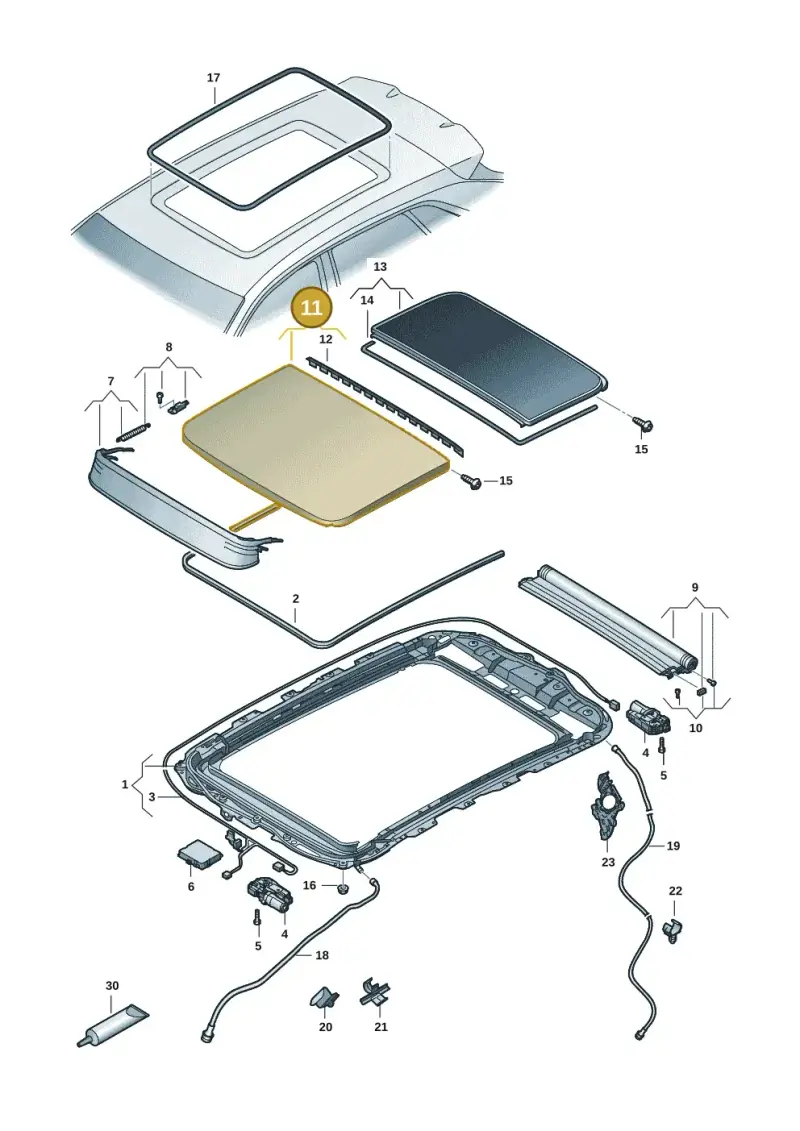 4M8877055C — Audi RS Q3 Sportback (2019-2024) diagram 597877001, position 11
