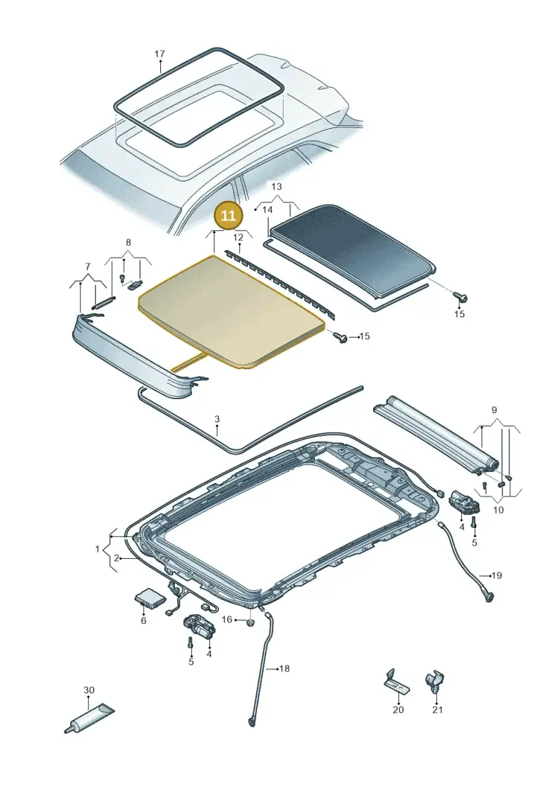 4M8877055C — Audi Q4 Sportback (2021-2025) diagram 89a877000, position 11
