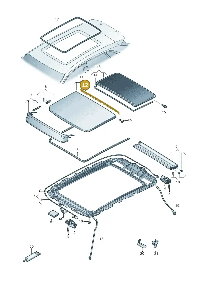 4M8877297 — Audi Q4 Sportback (2021-2022) diagram 89a877000, position 12