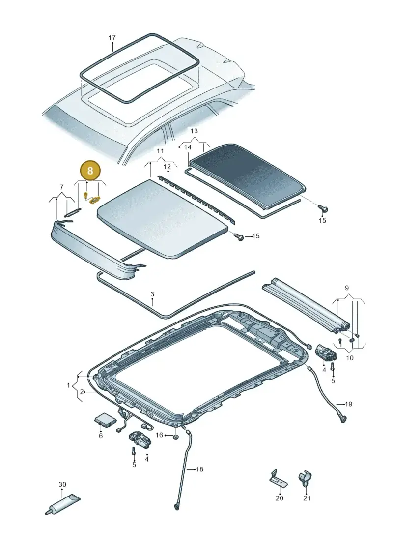 4M8877318 — Audi Q4 Sportback (2021-2025) diagram 89a877000, position 8