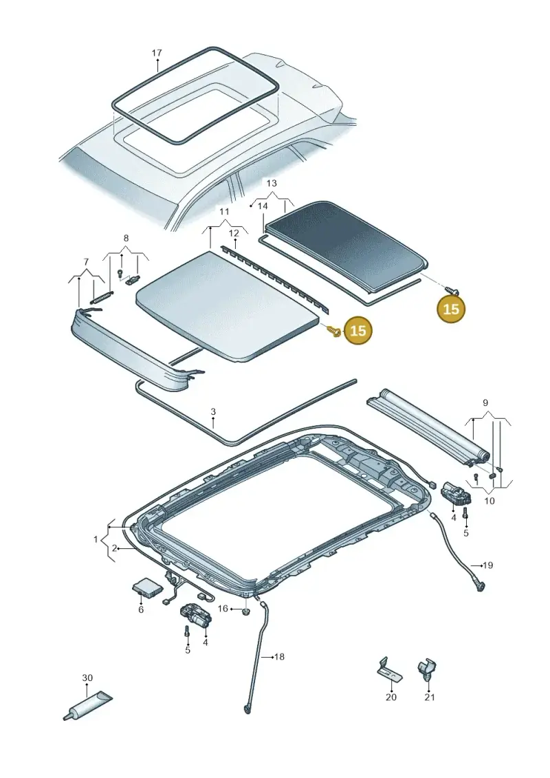 4M8877331A — Audi Q4 Sportback (2021-2022) diagram 89a877000, position 15