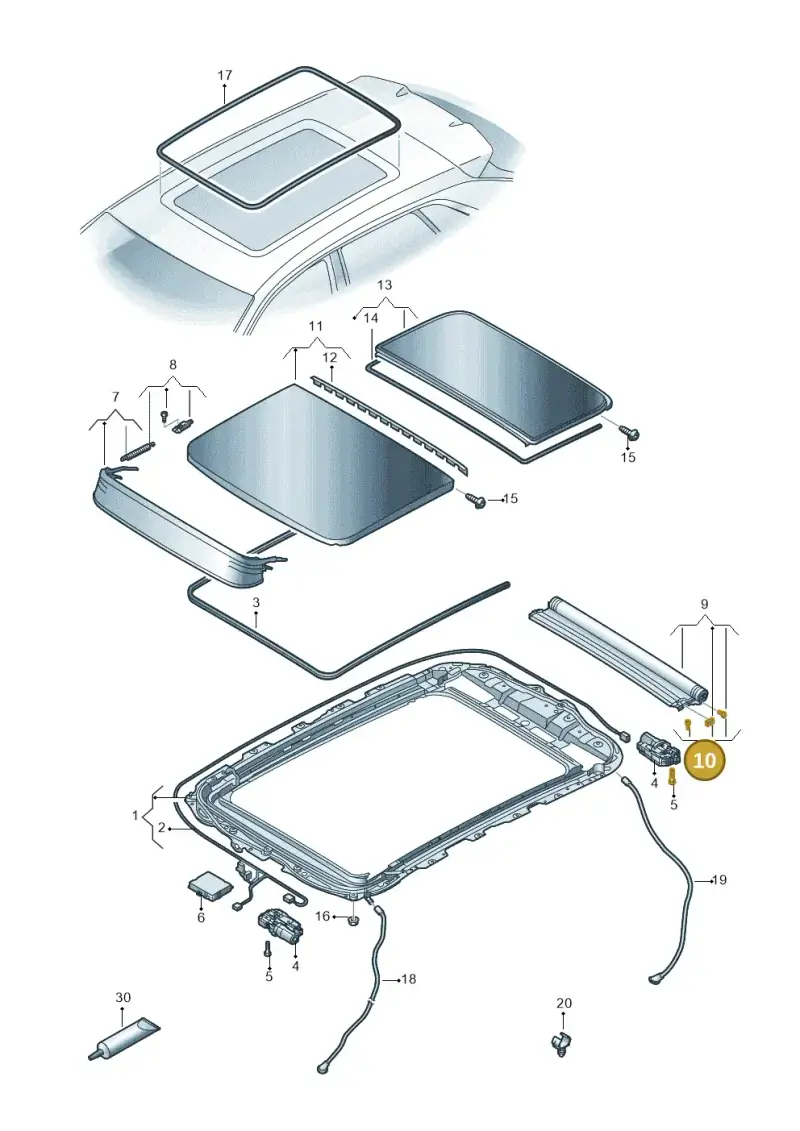 4M8877332 — Audi Q5 (2016-2025) diagram 896877020, position 10