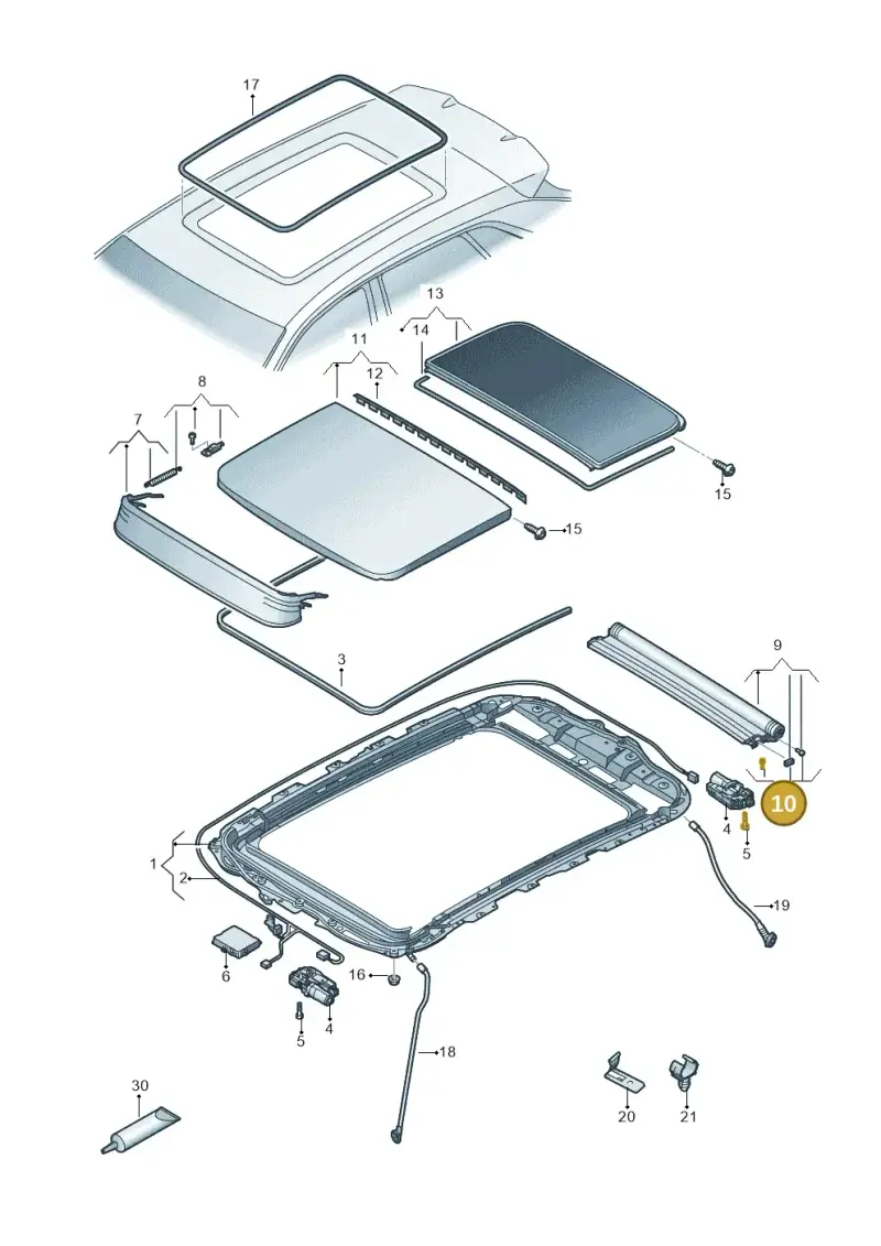 4M8877332 — Audi Q4 Sportback (2021-2025) diagram 89a877000, position 10
