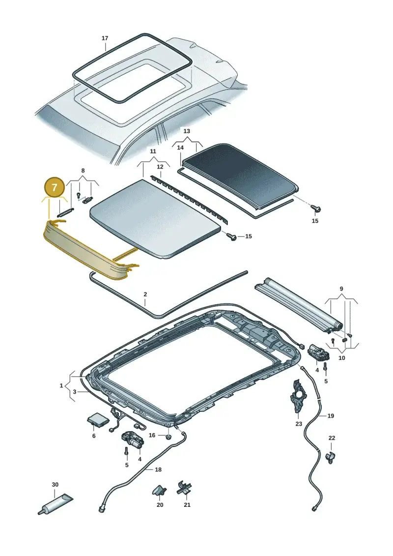 4M8877651B — Audi RS Q3 Sportback (2019-2024) diagram 597877001, position 7