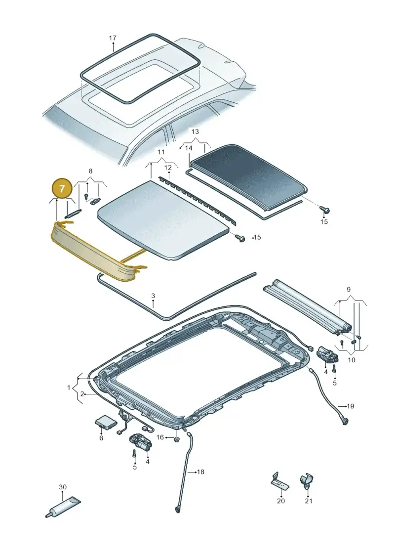 4M8877651B — Audi Q4 Sportback (2021-2025) diagram 89a877000, position 7