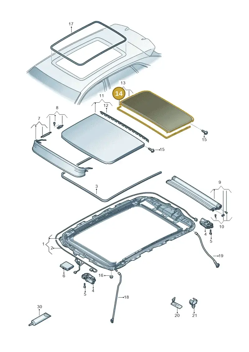 4M8877913 — Audi Q4 Sportback (2021-2022) diagram 89a877000, position 14